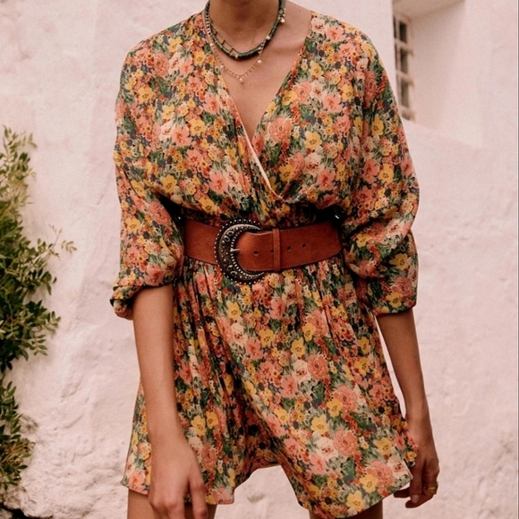 Sezane Pat dress  multi floral XS NWOT - Picture 1 of 9